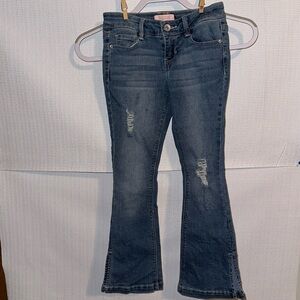 SQUEEZE Slightly Distressed Boot Cut Denim Jeans Girls Size 7